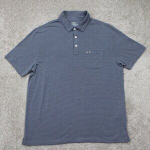 Vineyard Vines Edgartown Polo Shirt Adult Medium Blue Pima Cotton Blend S/S
